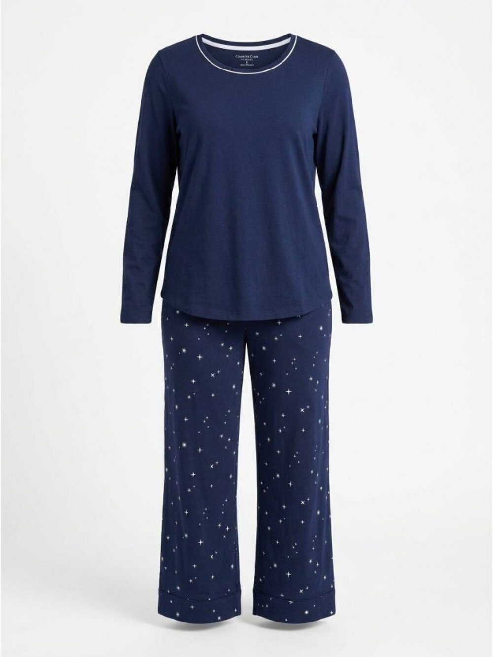 NWT Charter Club 2 Pc Star Print Long Sleeve Sz M Night Sky Navy Pajamas Lounge